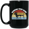 Perfect Gift For Anyone Practising Self Isolation, Work From Home Retro Black Mug