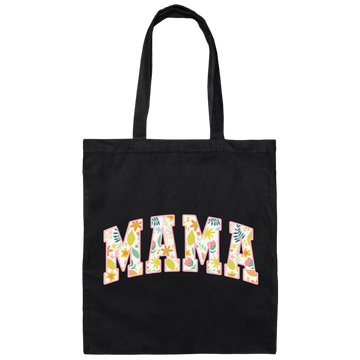 Mama Gift, Floral Mama, Mama Varsity, Mama Design, Mother's Day-pink Canvas Tote Bag