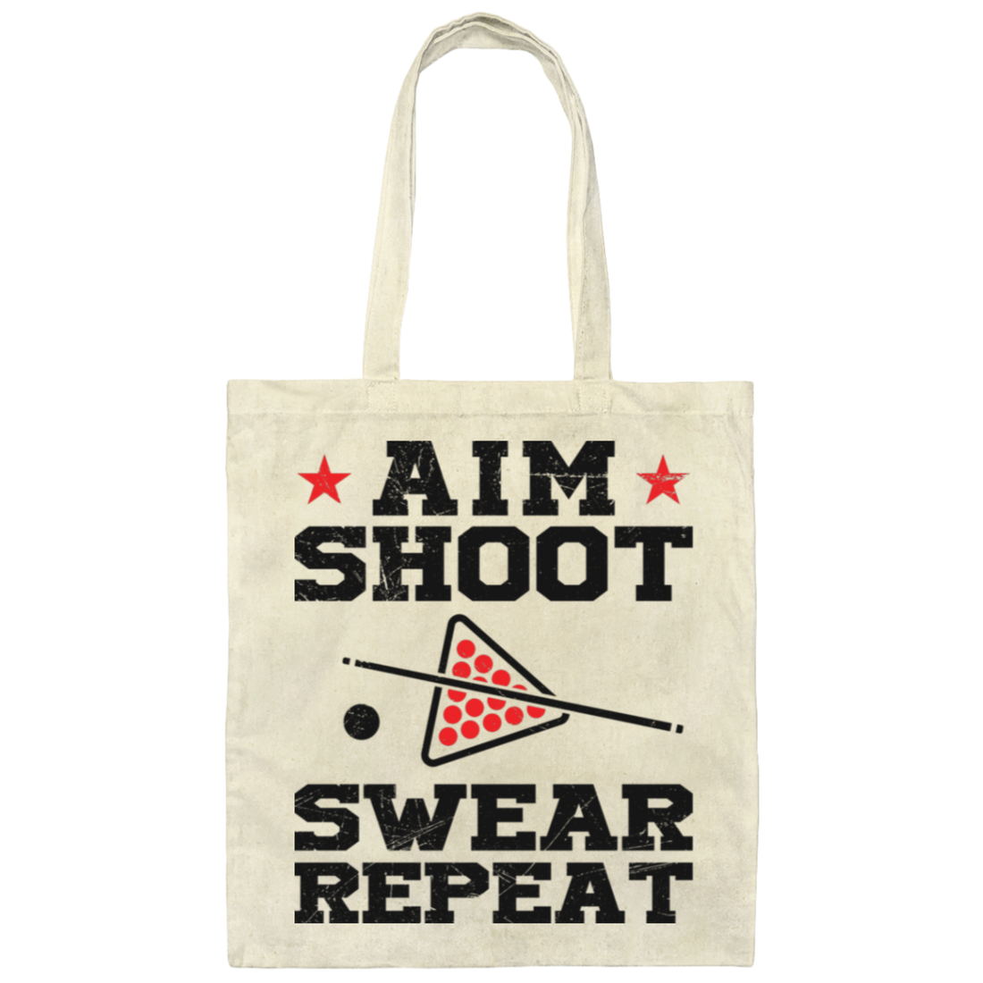 Aim Shoot Swear Repeat, Love Billiard, Billiard Lover Canvas Tote Bag