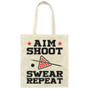 Aim Shoot Swear Repeat, Love Billiard, Billiard Lover Canvas Tote Bag