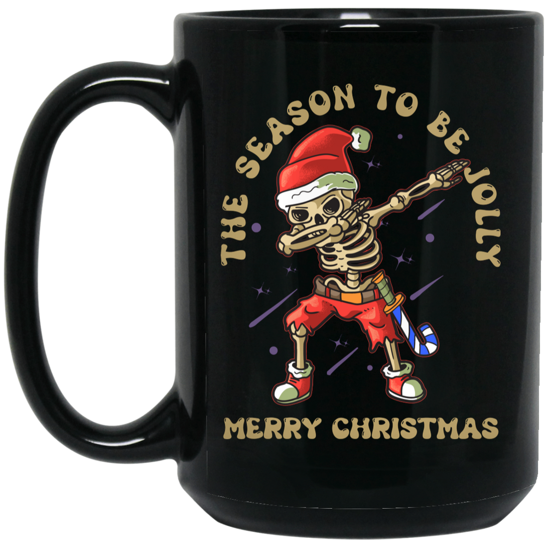 Horror Christmas, Halloween Mixed Christmas, Merry Xmas Black Mug