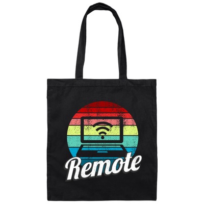 Wifi Lover, Wifi Icon Vintage, Remote Sunset, Cool Gift For Worker Remote From Home Canvas Tote Bag