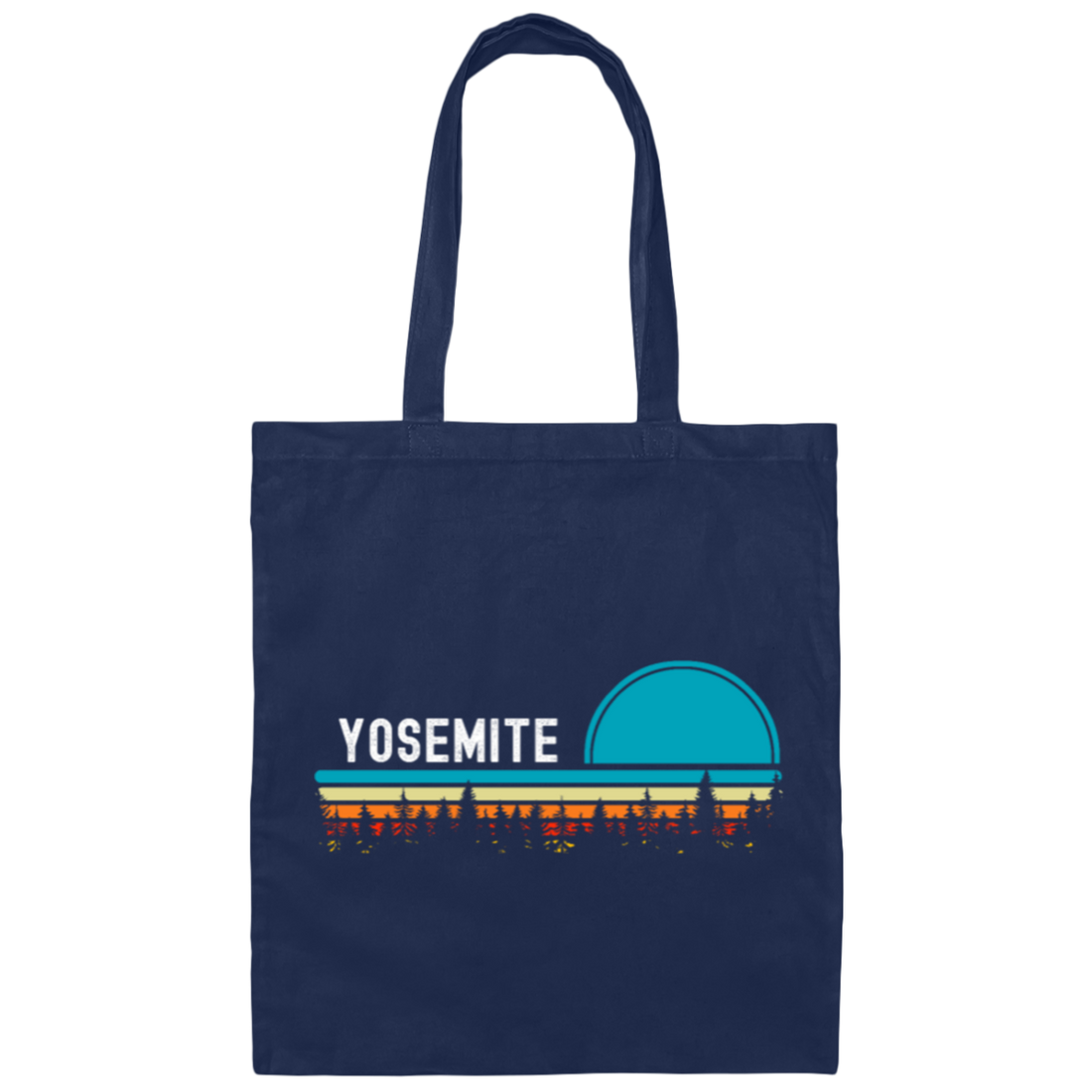 Yosemite Vintage Retro Sunset Forest Outdoors Wild Canvas Tote Bag