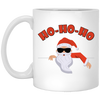 Ho Ho Ho, Funny Santa Claus, Cool Santa, Santa Jump To The House, Merry Christmas, Trendy Christmas White Mug