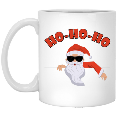 Ho Ho Ho, Funny Santa Claus, Cool Santa, Santa Jump To The House, Merry Christmas, Trendy Christmas White Mug