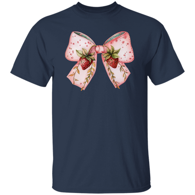 Pink Bow, Strawberry Lover, Strawberries Bow, Xmas Gift Christmas Unisex T-Shirt