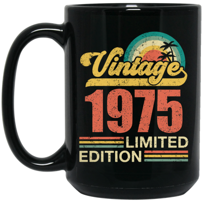 Hawaii 1975 Gift, Vintage 1975 Limited Gift, Retro 1975, Tropical Style Black Mug