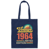 Hawaii 1964 Gift, Vintage 1964 Limited Gift, Retro 1964, Tropical Style Canvas Tote Bag