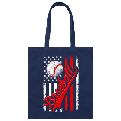 USA Flag Baseball Team Softball Training Player Canvas Tote Bag