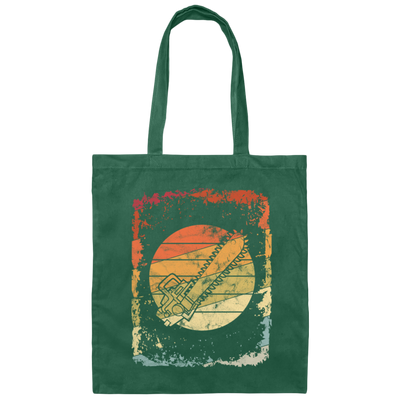 Retro Chainsaw Lumberjack Forester Vintage Canvas Tote Bag