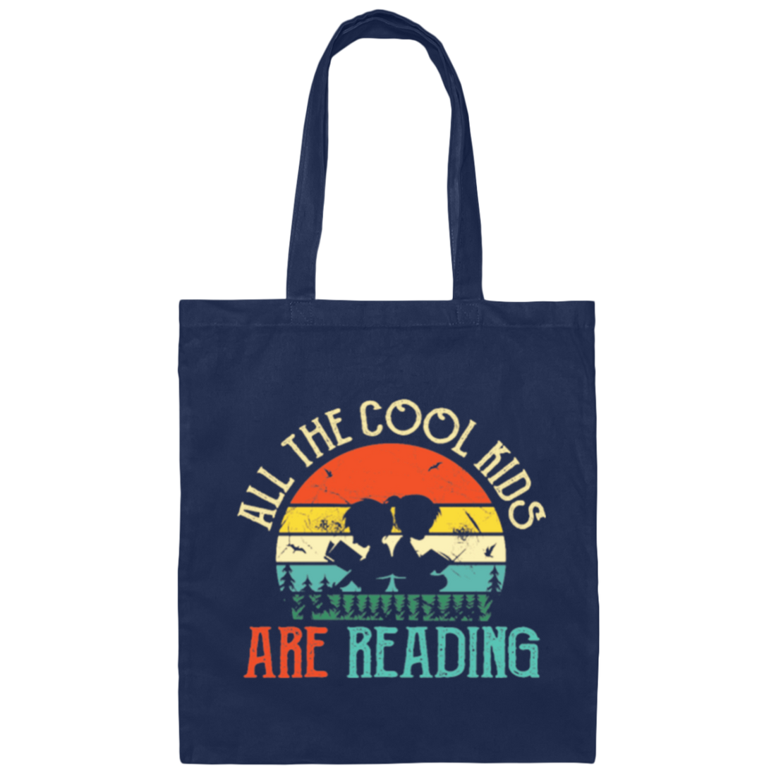Best Bookworm, All The Cool Kids Are Reading Books, Love Books Retro Canvas Tote Bag