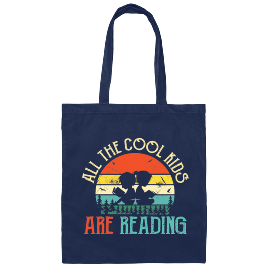 Best Bookworm, All The Cool Kids Are Reading Books, Love Books Retro Canvas Tote Bag