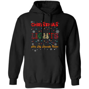 Christmas Lights Are My Favorite Color, Retro Christmas Pullover Hoodie