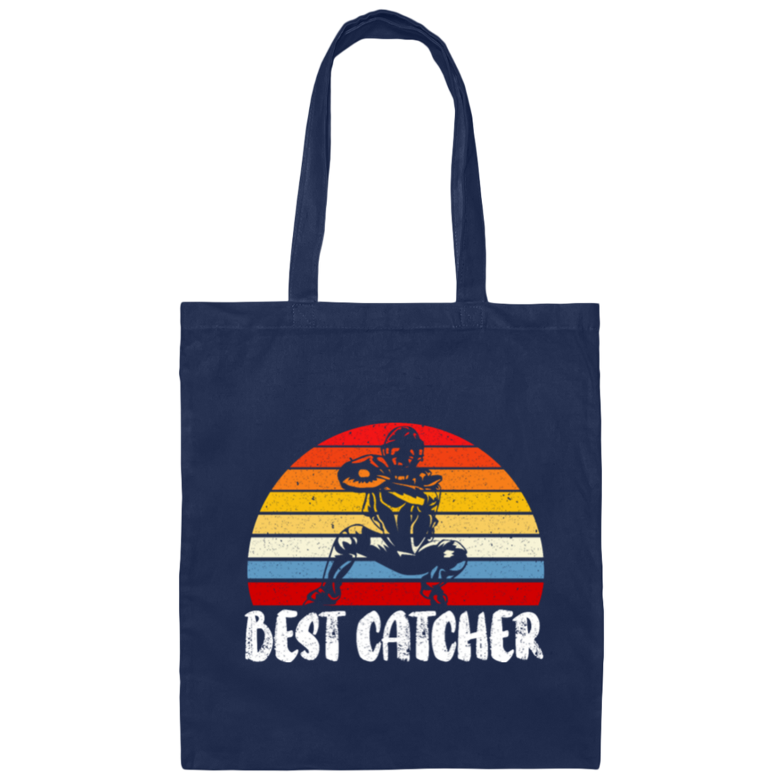 Baseball Catcher, Catcher Gift, Retro Catcher Gift, Love Retro Baseball, Catcher Vintage Canvas Tote Bag