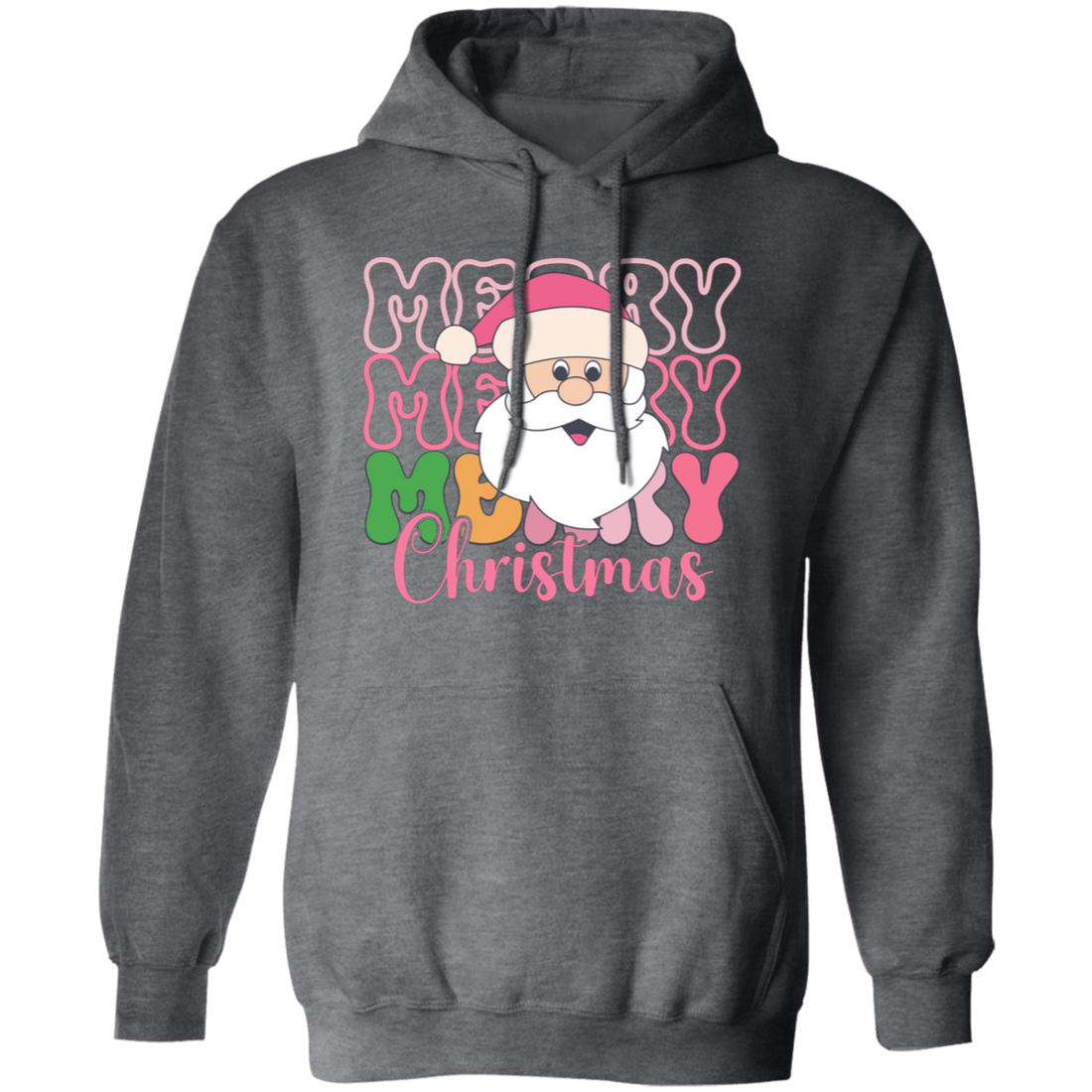 Merry Christmas, Santa Head, Funny Santa, Funny Xmas Christmas Pullover Hoodie