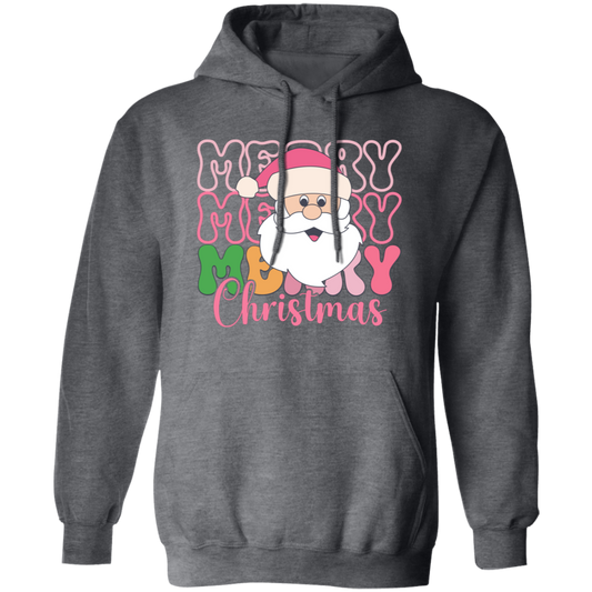 Merry Christmas, Santa Head, Funny Santa, Funny Xmas Christmas Pullover Hoodie