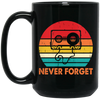 Never Forget, Retro Cassette, Old School Music Black Mug