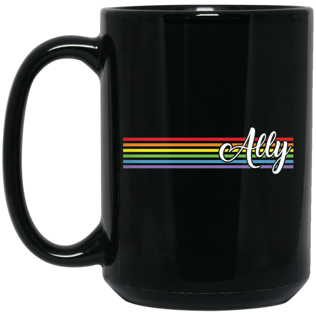 Ally, Ally LGBT, Lgbtq+ Rainbow, Lgbt's Day Gifts Black Mug