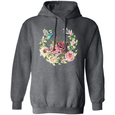 Hummingbird With Flower, Love Hummingbird, Beautiful Flowers Pullover Hoodie