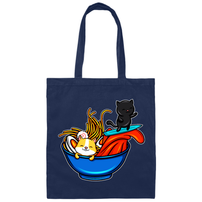 Ramen Cat Hopeless Ramentic Ramen Kawaii Noodle Canvas Tote Bag