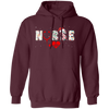 Nurse Christmas, Love Nurse, Love Christmas, Xmas Pattern Pullover Hoodie