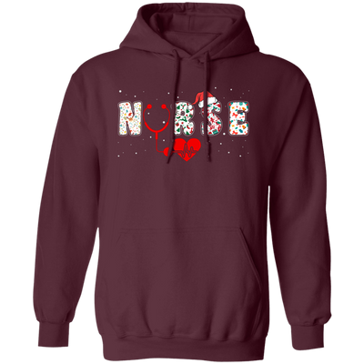 Nurse Christmas, Love Nurse, Love Christmas, Xmas Pattern Pullover Hoodie