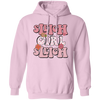 Sleigh Girl Sleigh, Pinky Sleigh, Groovy Sleigh, Pink Christmas Pullover Hoodie