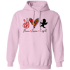 Peace Love Cupid, Leopard Heart, Cupid Lover, Valentine's Day, Trendy Valentine Pullover Hoodie