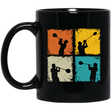 Retro Blowing Job, Glass Blowing, Squares Glassworking, Vintage Style Black Mug