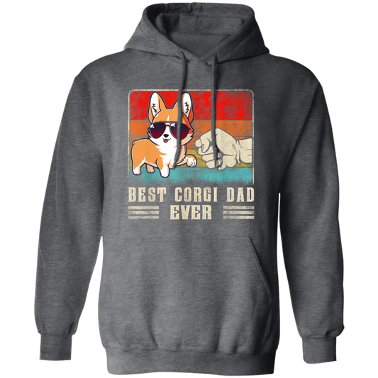 Retro Corgi, Best Corgi Dad Ever, Best Dog Dad Ever, Love Dad Pullover Hoodie