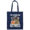 The Legend Has Retired Firefighter Retirement Gift Canvas Tote Bag