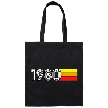 1980 Lover Gift, Retro 1980 Vintage Canvas Tote Bag