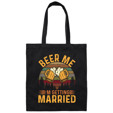 Get Married Gift, Beer Me I Am Getting Married, Retro Style Canvas Tote Bag