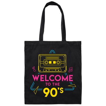 Welcome To The 90s, 90s Cassette, Disco Music Canvas Tote Bag