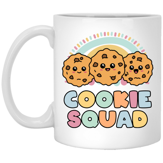 Groovy Cookies, Cookie Squad, Cute Cookie, Funny Cookie White Mug