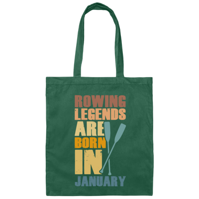 Rowing Lover Legends Are Born In January Retro Rowing Canvas Tote Bag