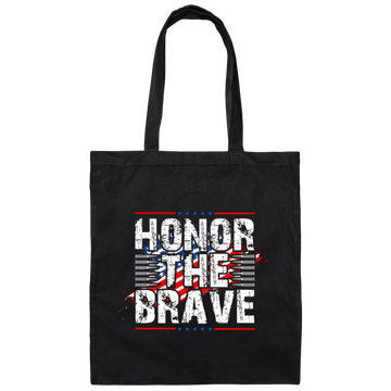 Honor The Brave, Brave American, Brave Army Canvas Tote Bag