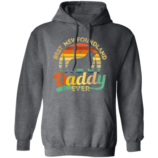 Newfoundland, Dad Love Gift, Best Daddy Dog Ever, Retro Love Dog Gift Pullover Hoodie