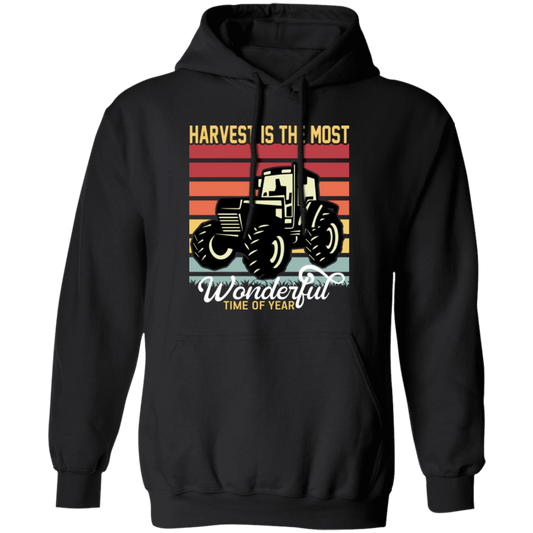 Harvest Is The Most Wondeful Time Of Year, Retro Farmer Pullover Hoodie