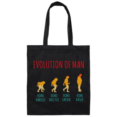 Evolution Of Man, Work From Home, Homeoffice Job, Self Employee, Funny Vintage Canvas Tote Bag