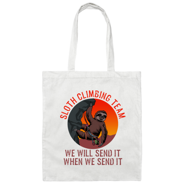 Funny Climbing Sloth, Sloth Climbing Team Canvas Tote Bag
