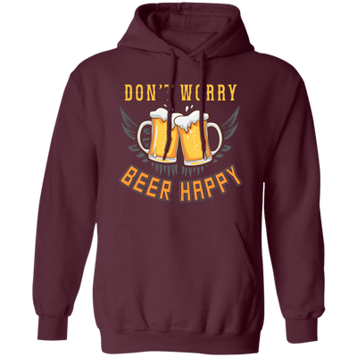 Don't Worry, Beer Happy, Cheer Up, Beer Retro Pullover Hoodie