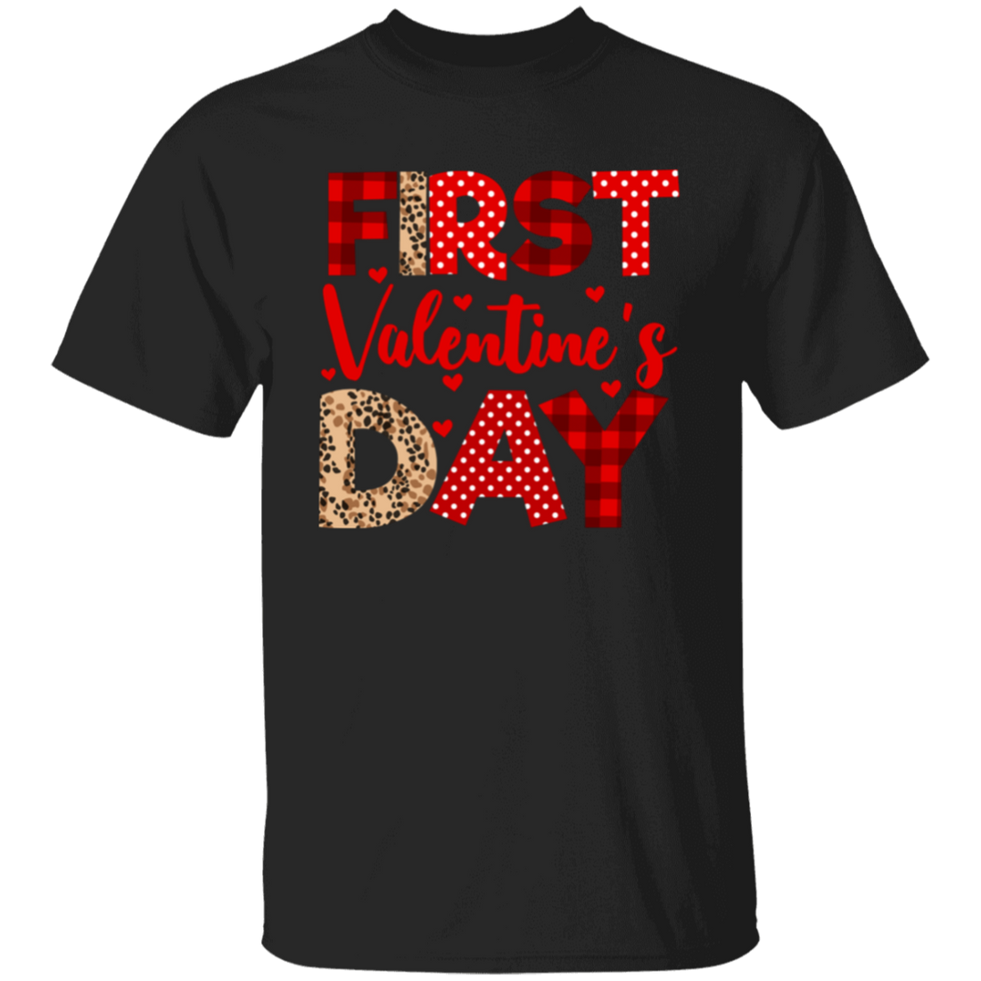 First Valentine's Day, Cute Valentine, Heart Pattern Unisex T-Shirt