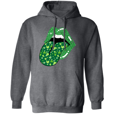 Patrick Lips, Patrick Glitter, St. Patrick_s Day, Patrick Leaves Pullover Hoodie