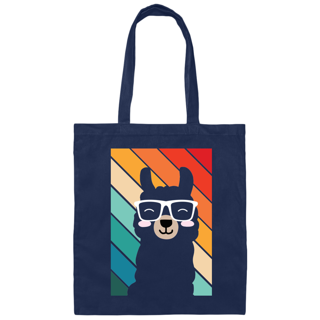 Llama Silhouette, Retro Llama, Funny Llama Canvas Tote Bag