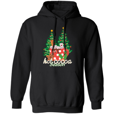 Hot Cocoa Season, Cute Cocoa Cup, Cute Mashmallow, Merry Christmas, Trendy Christmas Pullover Hoodie