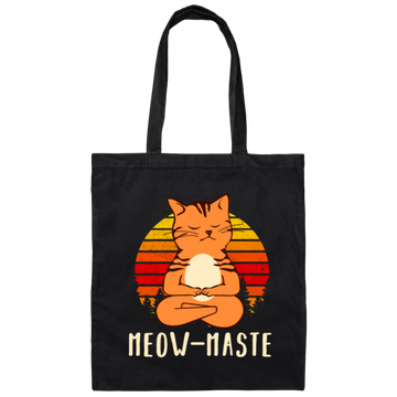 Yoga Cat, Namaste, Cat Doing Yoga Canvas Tote Bag