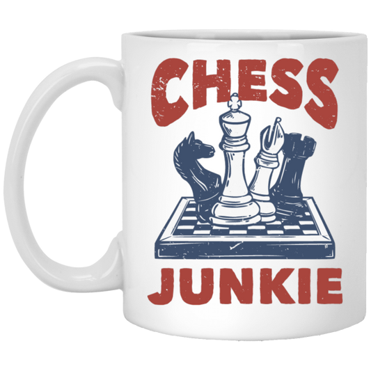 Chess Junkie, Chess, Chess Player, Chess Sport White Mug