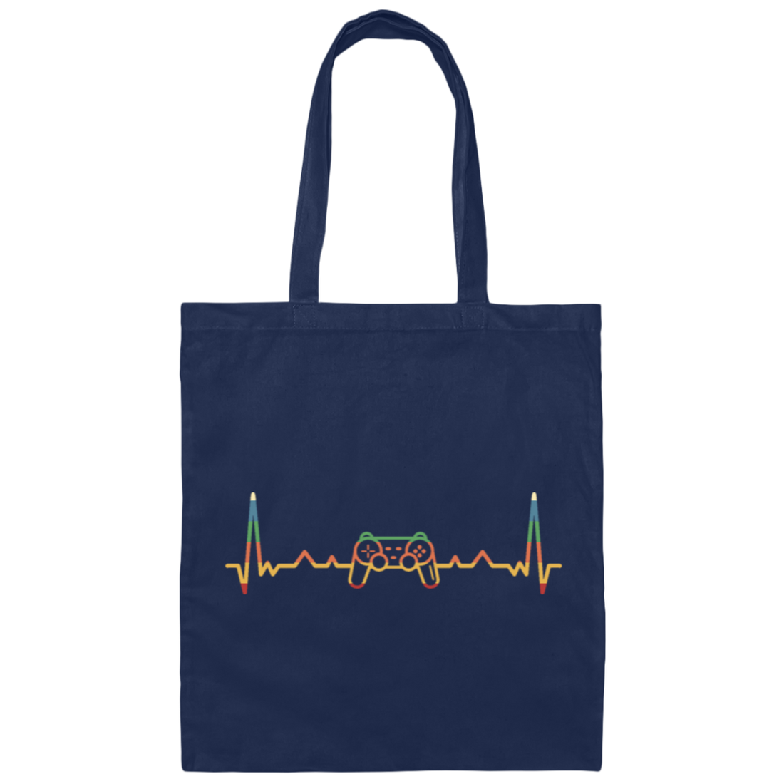Retro video gaming with heartbeat line Canvas Tote Bag