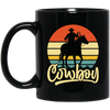 Retro Cowboy, Cowboy Design, Cowboy Vibes, Vintage Cowboy Black Mug